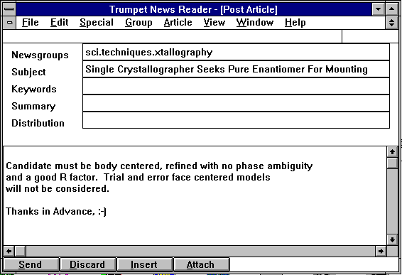 Editing a Newsgroup Message